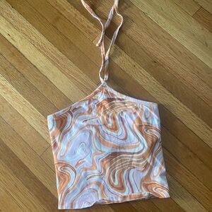 Hollister Orange and White Swirl Camisole